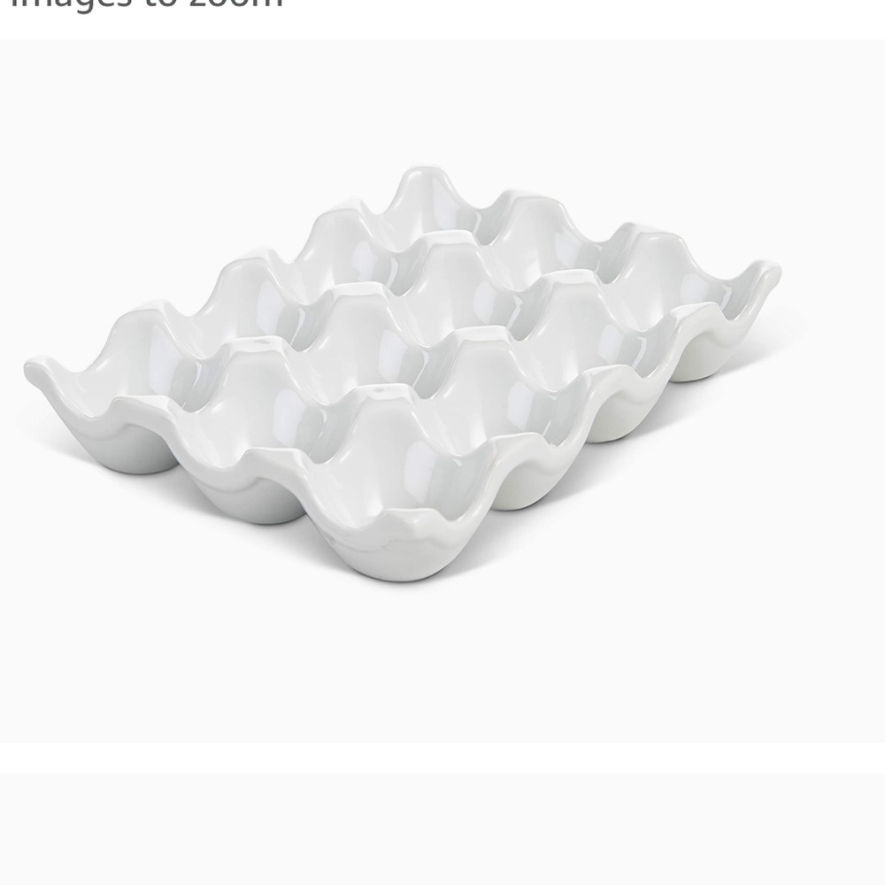 HIC Porcelain/Ceramic Kitchen Crate Fine White Holds 1-Doz. Eggs